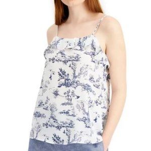 NWT Bar III Printed Toile Ruffled Camisole Top